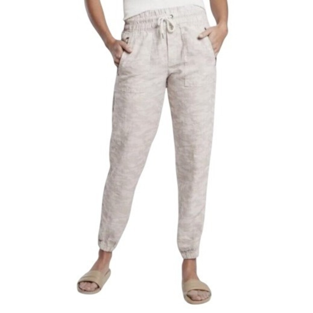Athleta Womens 22 Cabo Tide Linen Jogger in Camo Neutral NWT